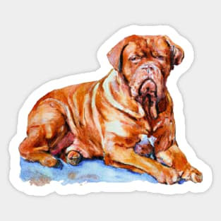 Watercolor Dogue de Bordeaux - Dog Lovers Sticker